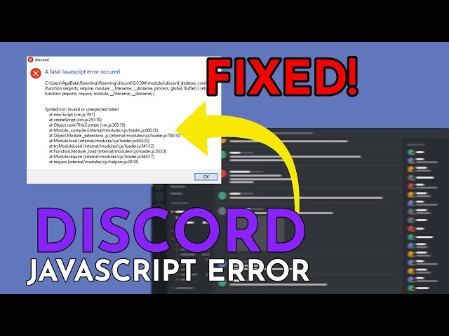 FIXED: A Fatal JavaScript Error occurred Discord | Discord JavaScript Error Windows 10