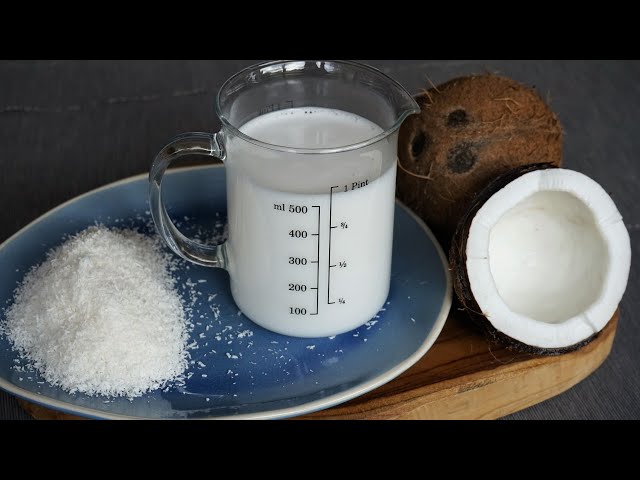 Homemade Coconut Milk From Fresh Coconut or Shredded Coconut