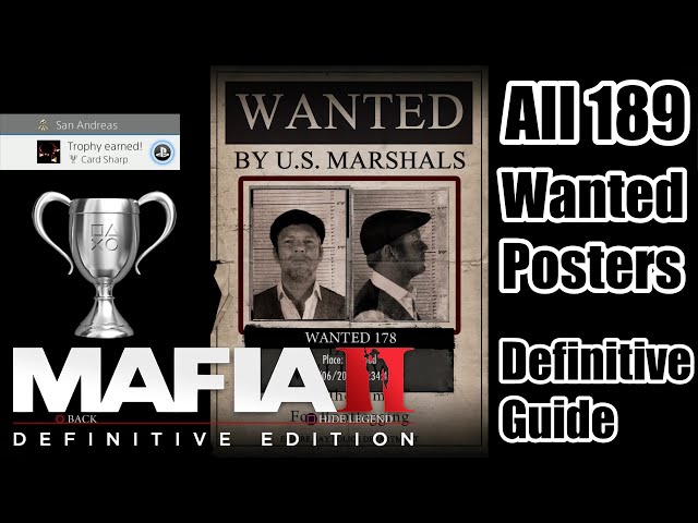 Mafia II Definitive Edition | Card Sharp Trophy | All 189 Wanted Poster Locations