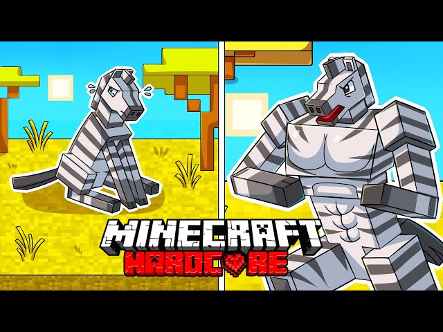 I Survived 1000 DAYS as a SCARY ZEBRA in HARDCORE Minecraft! - Fastest Mobs Compilation