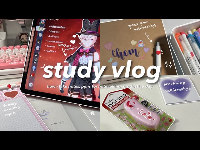 5am study vlog 📓🎀 how i take aesthetic notes, romanticizing school, studying tips