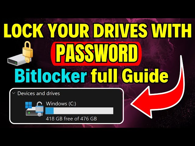 How To Lock Drive With Password Windows 11/10 || Enable Bitlocker || Lock ANY DRIVE ANY Partition