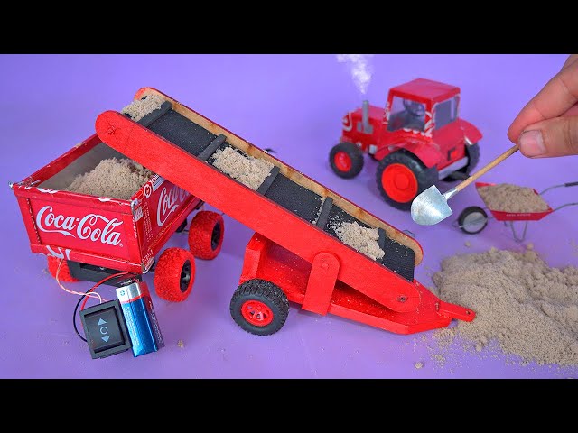 Make a Mini CONVEYOR BELT for TRACTOR with recyclable materials