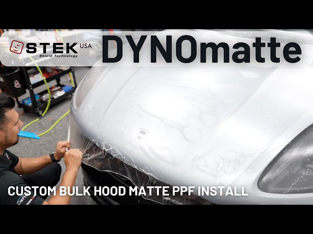 2023 Porsche Macan GTS - PPF application on a Hood using STEK DYNOmatte Paint Protection Film