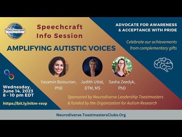 Neurodiverse Leadership Speechcraft Info Session for Autistic Adults (6/14/2023)