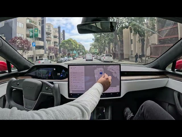 Raw 1x: Tesla Full Self-Driving (Supervised) 12.3.3: Union Street to SFO and Back