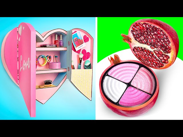 Awesome Makeup Ideas And Hacks ||  Cool DIY Shelf And Crafts To Hide Makeup Inside Fruit!