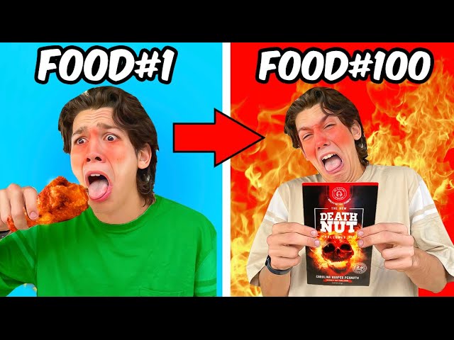 Eating 100 SPICY FOODS in 24 HOURS... (Death Nut Challenge) | NichLmao