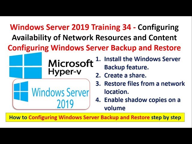 Windows Server 2019 Training 34 - Configuring Availability of Network Resources and Content