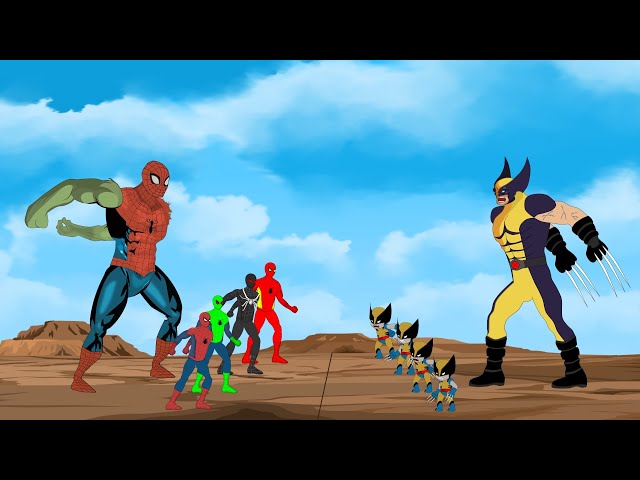 Evolution of Wolverine vs Evolution of Color Team Spider-Man|SUPER HEROES MOVIE ANIMATION