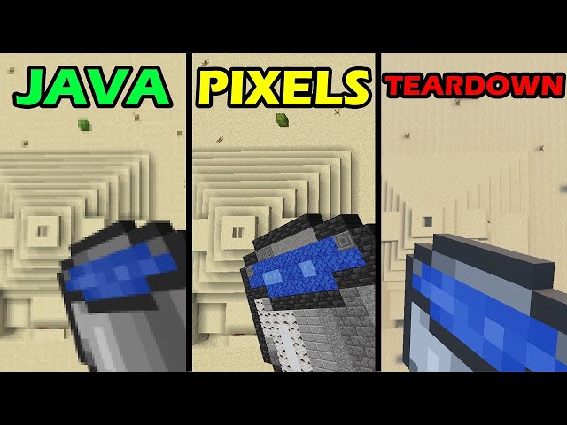 water bucket MLG as java vs pixels vs teardown