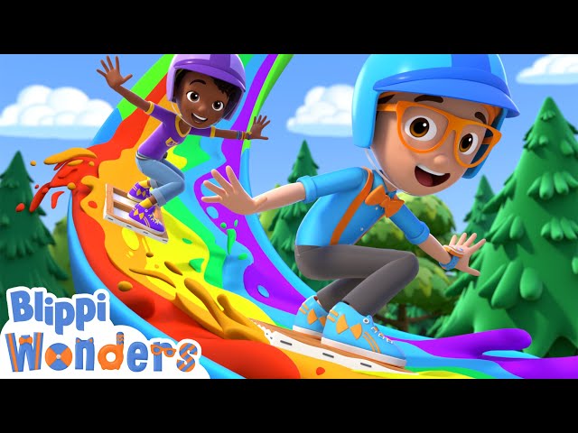 Blippi & Meekah Learn to Paint a Rainbow! | Blippi Wonders Educational Videos for Kids