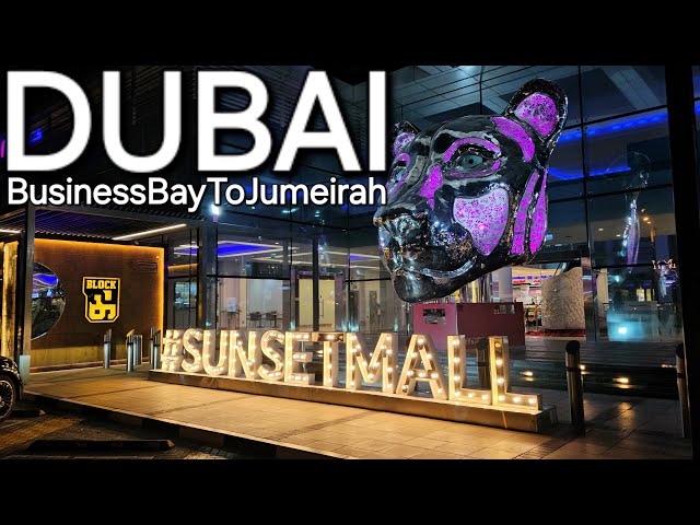 8pm Dubai UAE Walk: Business Bay "DUBAI CANAL" Boardwalk to Jumeirah Beach Rd (5.16.24: 4K-UHD)
