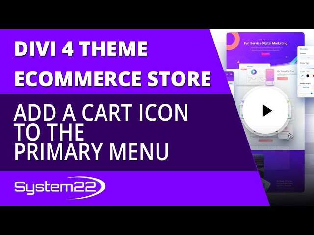 Divi 4 Ecommerce Add A Cart Icon To The Primary Menu 😎