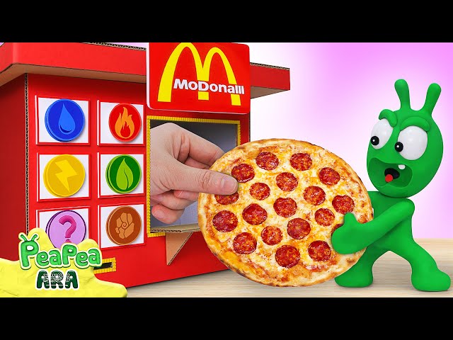تلعب Pea Pea بآلة بيع العناصر الغامضة | Pea Pea Ara | Cartoon for kids
