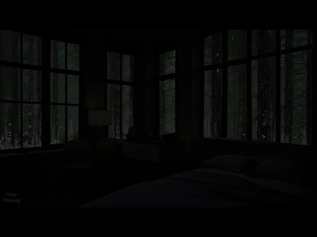 Immerse in sleep well with night dark rain | Helping sleep with ambience rain sound in forest
