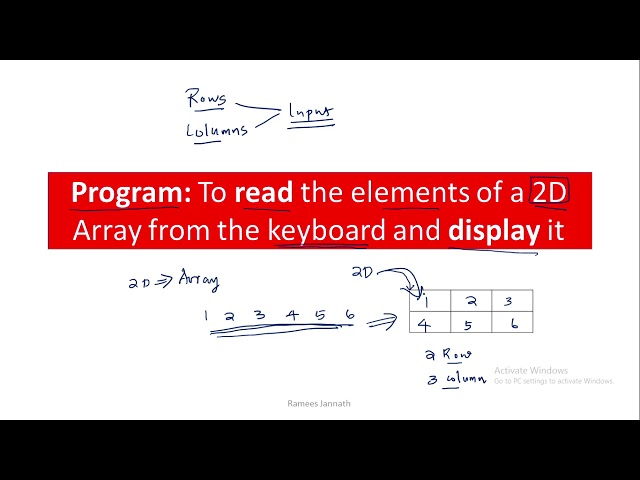 Two dimensional array Program | Programming in C | Lecture 77