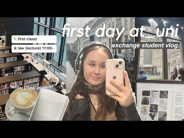 first day at uni VLOG (exchange_student) lectures, writing, law class, EU study abroad₊˚🖇️ 📚