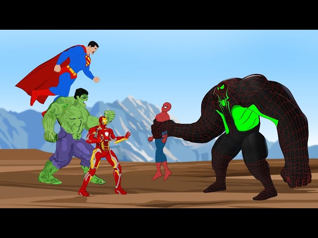 Hulk - Spiderman - IronMan - SuperMan VS Black Hulk - Black Spider Hulk [HD]