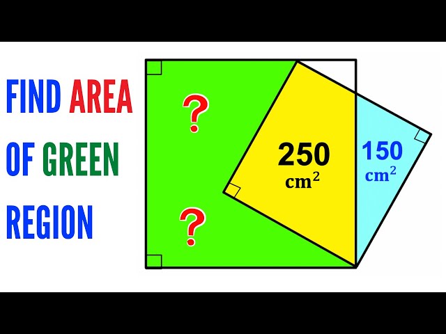 Can you find the area of the Green shaded region? | Two Squares | (Olympiad Math) | #math #maths