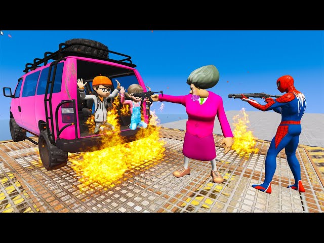 Scary Teacher 3d -Spideman vs Miss'T - Fire Revenge Nick and Tani  Jump/Fails - Game Animation