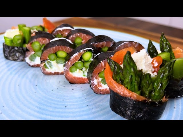 Smoky Salmon Asparagus Roll | Ultimate No-Rice Sushi Experience