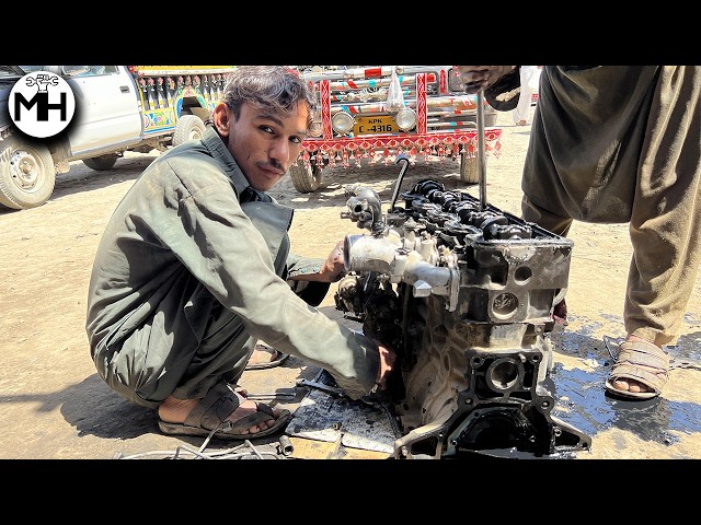 Toyota Ute Engine Restoration || How to rebuild Destroyed Engine with Basic Tools