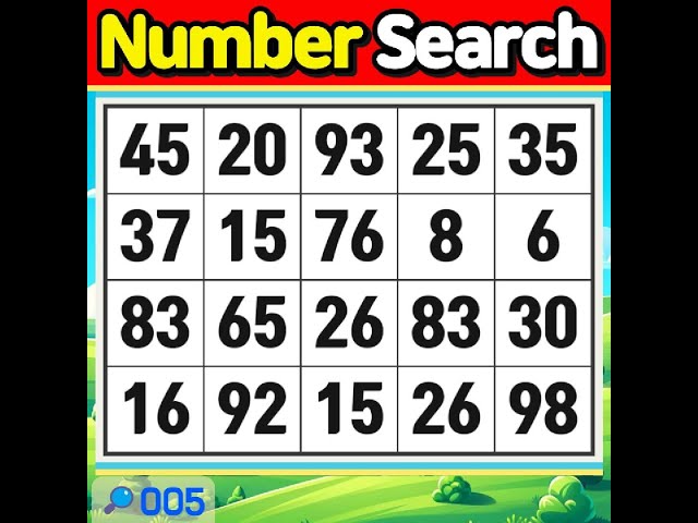 NumberSearch. Strengthen your concentration. 【Memory | Concentration | Brain training】 #005