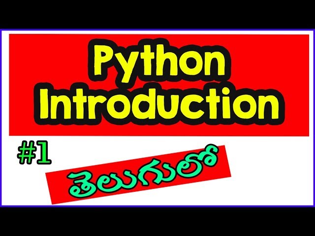 Python Introduction In Telugu | Python course tutorial part 1 In Telugu