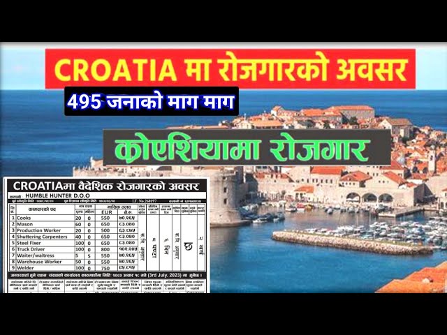 Croatia work permit visa for Nepali | Croatia New update 2023 |
