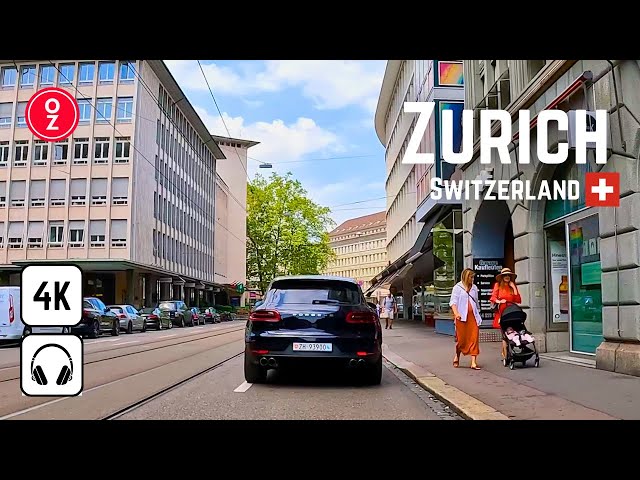 ZURICH - Switzerland 🇨🇭 4K Driving Tour 2023 | City Center | Bahnhofstraße