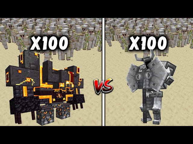 NETHERITE MONSTROSITY and FERROUS WROUGHTNAUT vs Every Minecraft Mob x100 / Minecraft Mob Battle