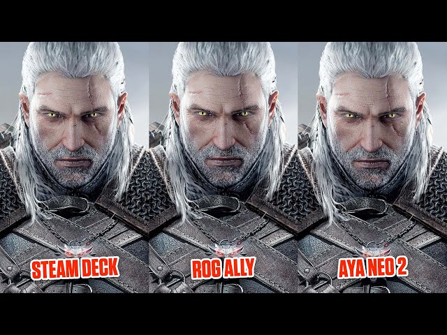 The Witcher 3 - Steam Deck vs ROG Ally vs Aya Neo 2