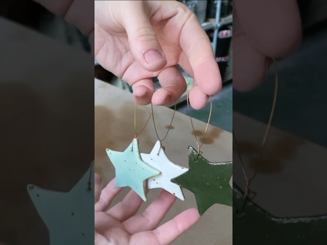 Making stars to celebrate the holidays! Full vid in my profile. #asmr #stars #christmas #pottery