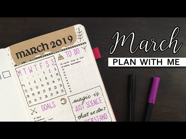 March Bullet Journal Setup 💜 Magic themed bullet journal