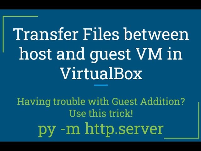 Transfer files from a Host to guest Virtual Box VM without Guest Additions