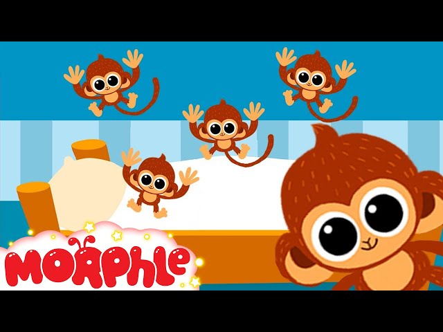 5 little Monkeys jumping on the bed nursery rhyme  -- Morphle's Nursery Rhymes