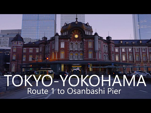 4K Night Drive | Tokyo Station to Osanbashi Pier, Yokohama Thru Route 1