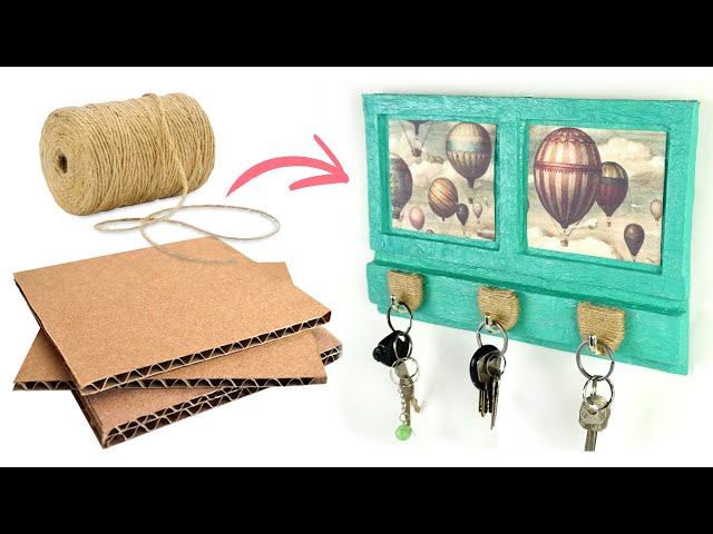 DIY Key Holder using Cardboard | Cardboard Craft Ideas | Wall Decor Ideas