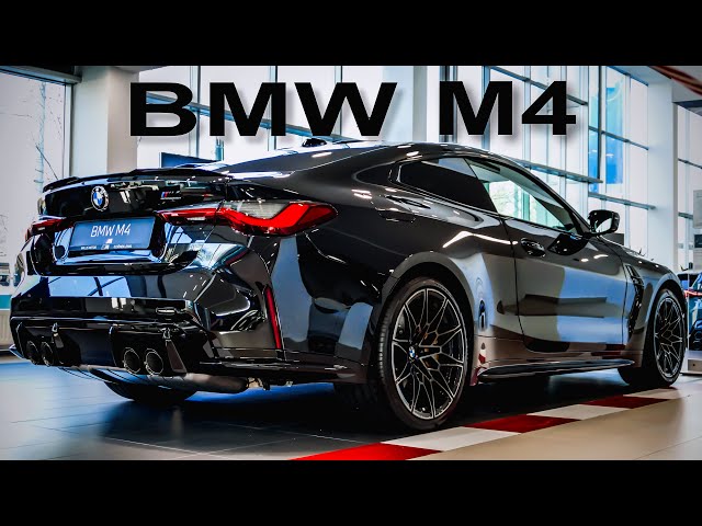 2024 BMW M4 Competition Saphire Black with M Carbon seats. Exterior and interior in details.