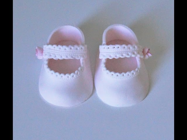 Cake decorating tutorials | how to make fondant baby lace shoes | Sugarella Sweets