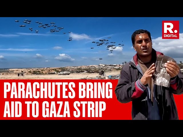 Aid Air Dropped Into Gaza Via Parachutes Amid Continuing Israeli Strikes, UN Warns Famine 'Imminent'