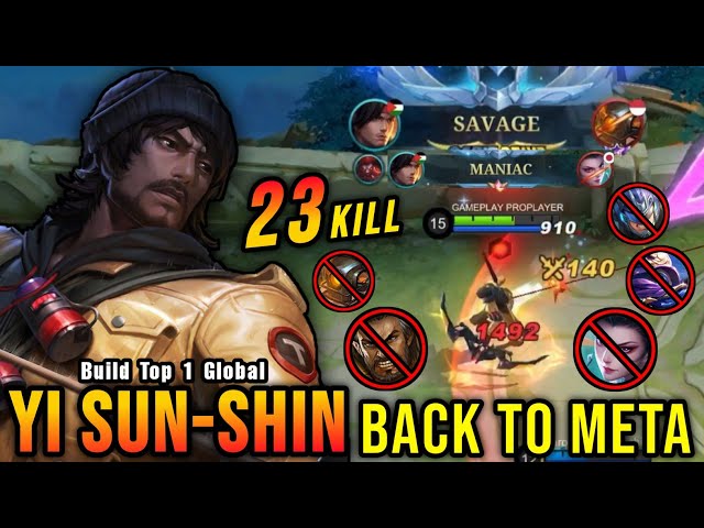 SAVAGE + 23 Kills!! YSS Best Build and Emblem (AUTO SAVAGE) - Build Top 1 Global Yi Sun Shin ~ MLBB