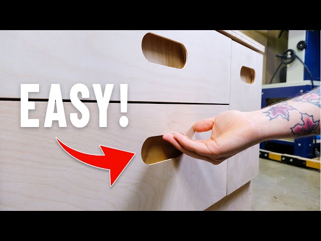 THIS is how you make DRAWER PULLS with no hardware! | Routed Drawer Pulls