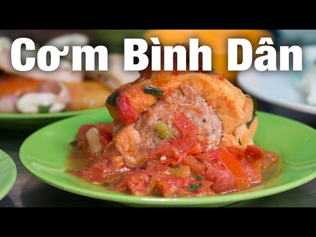 Vietnamese Street Food: Cơm Bình Dân - Typical Rice and Side Dishes