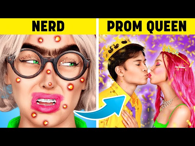Nerd Became a Prom Queen! From Poor to Rich Emergency Hacks For High School* Summer Prom School Hack
