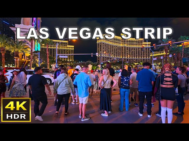 (4K HDR) Las Vegas Strip Night Walk - Sept 2023 - Las Vegas, Nevada