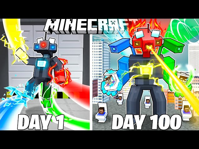 I Survived 100 Days as an ELEMENTAL CAMERAMAN in HARDCORE Minecraft!