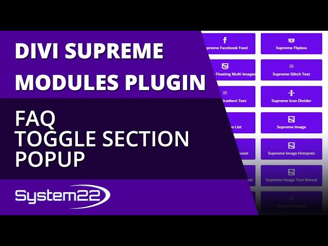 Divi Theme Supreme Modules Plugin FAQ Toggle Section Popup 👍