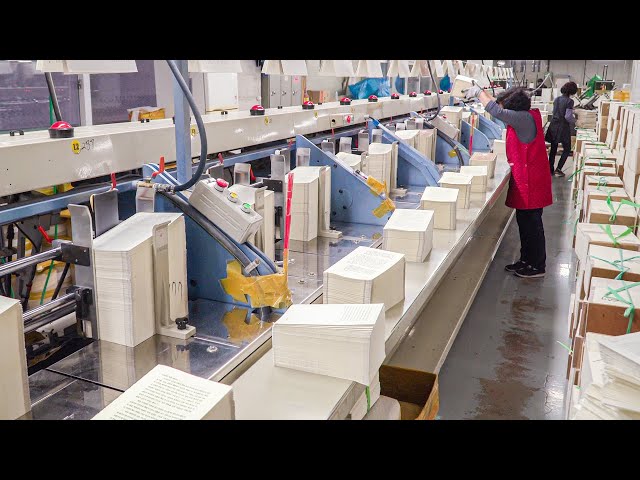Mass Production Process of Books. Printing Factory In Korea